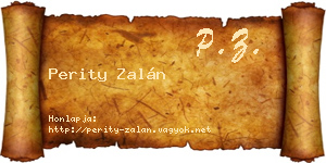 Perity Zalán névjegykártya